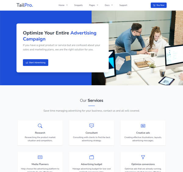 Tailwind Template Advertising Agency